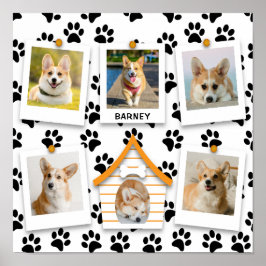 6 Fotocollage Namn Hund Hus Tassavtryck Poster