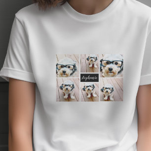 6 Fotocollagens namn Minimalist - Kan redigera fär T Shirt
