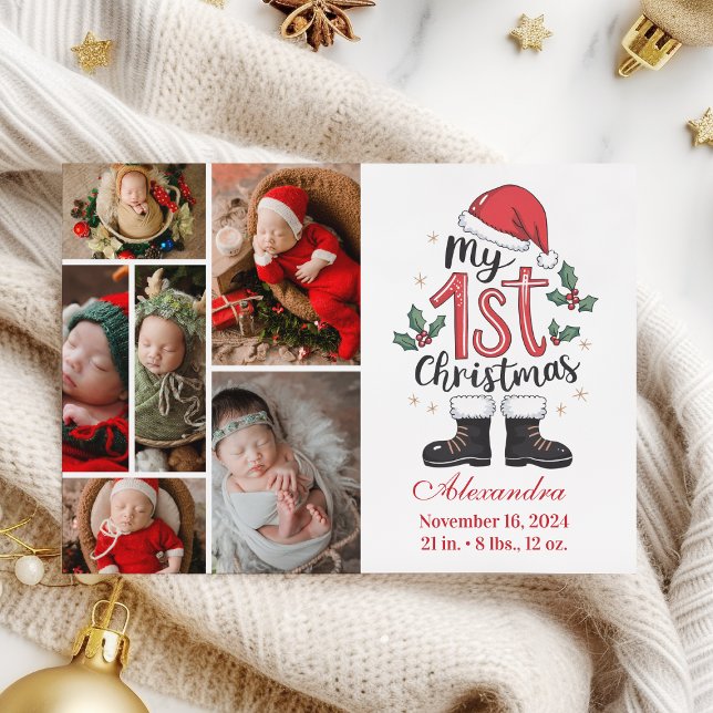 6 Fotocute Santa Baby 1:a jul Julkort (Skapare uppladdad)