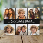 6 Fotokollage 2 Linjer text - CAN Edit Black Vykort<br><div class="desc">En kollage med 6 kvadratfoton med 2 linjer text som markerats i mitten. Lägg till "GRANDPA" eller "DADDY" med ett foto av barnen och gör ett sött minne för familjen. Lägg till ditt favoritprogram bilder i den här roligten-mallen. Du kan använda kvadratiska foton eller eventuella foton för det här rutnätet....</div>