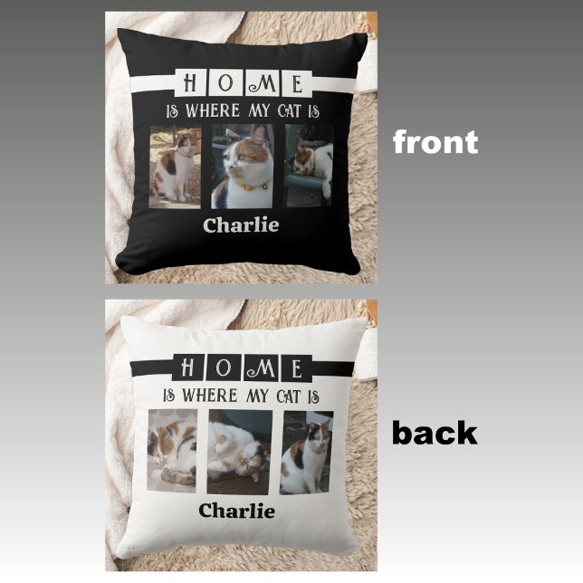 6 Fotokollage, djurälskare, svart, vitt Kudde (Skapare uppladdad)