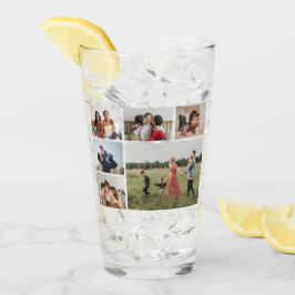 6 Fotokollage - Färg i bakgrunden kan ändras Glaskopp