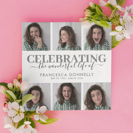 6 Fotokollage Firande av Livet Begravning Inbjudningar