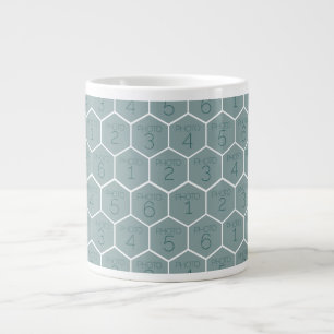 6 Fotokollage - funky honeycomb mönster - vitt Jumbo Mugg