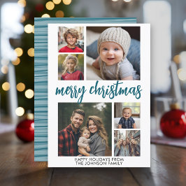 6 Fotokollage Glatta God jul blue rand Julkort
