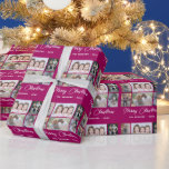 6 Fotokollage God jul Family Lila Presentpapper<br><div class="desc">6 Fotokollage God jul Family Lila Wrapping Papper. Dagens juldesign med sex foton,  God jul vill,  familj namn och år. Lägg till sex favoritfoton och anpassa texten.</div>