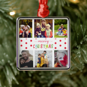 6 Fotokollage God jul färgstark Julgransprydnad Metall