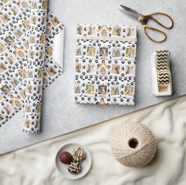 6 Fotokollage Lägg till Namn Hundhus Tassavtryck Presentpapper