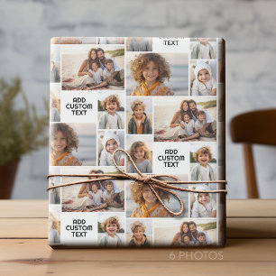 6 fotokollage - massivt färg - svartvitt presentpapper
