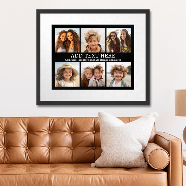 6 Fotokollage med 2 Linjer enkel text Poster (Personalized Photo Poster)