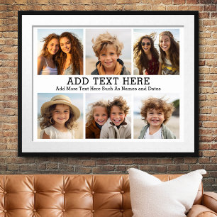 6 Fotokollage med 2 Linjer enkel text Poster