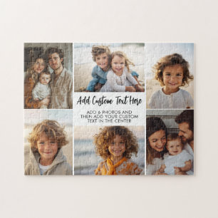 6 Fotokollage - Modern Minimal Grid med Script Pussel