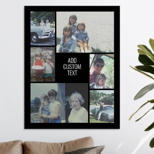 6 fotokollage - svart bakgrund - vit text poster