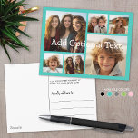 6 Fotokollage Valfri text - CAN Redigera blått Vykort<br><div class="desc">Lägg till ditt favoritprogram bilder i den här roligten-mallen. Du kan använda kvadratiska foton eller eventuella foton för det här rutnätet.</div>