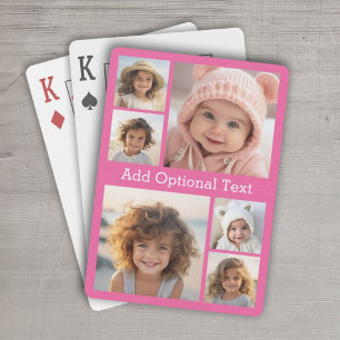 6 Fotokollage - valfri text - CAN Redigera Färg Casinokort