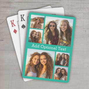 6 Fotokollage - valfri text - CAN Redigera Färg Casinokort