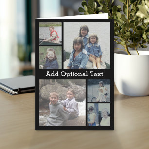6 Fotokollage - valfri text - CAN Redigera Färg Kort