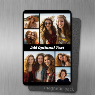 6 Fotokollage - valfri text - CAN Redigera Färg Magnet