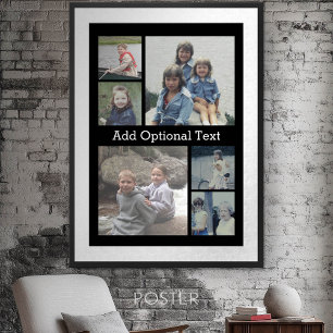 6 Fotokollage - valfri text - CAN Redigera Färg Poster