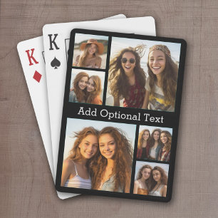 6 Fotokollage - valfri text - CAN Redigera Färg Spel Kort