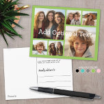6 Fotokollage Valfri text - CAN Redigera Grönt Vykort<br><div class="desc">Lägg till ditt favoritprogram bilder i den här roligten-mallen. Du kan använda kvadratiska foton eller eventuella foton för det här rutnätet.</div>
