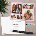 6 Fotokollage Valfri text - CAN Redigera Rosa Vykort<br><div class="desc">Lägg till ditt favoritprogram bilder i den här roligten-mallen. Du kan använda kvadratiska foton eller eventuella foton för det här rutnätet.</div>