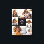 6 fotokollage - vit bakgrund - svart text canvastryck<br><div class="desc">6 foton i ett ojämn mönster omger ett öppningsområde för tre linjer text. Använda 2-beskurna foton och 4-lodräts foton för att få det här att fungera! Bakgrunden är vit. Om du vill ändra färg klickar du på det avancerade designområdet och ser fler alternativ.</div>