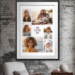 6 fotokollage - vit bakgrund - svart text poster<br><div class="desc">6 foton i ett ojämn mönster omger ett öppningsområde för tre linjer text. Använda 2-beskurna foton och 4-lodräts foton för att få det här att fungera! Bakgrunden är vit. Om du vill ändra färg klickar du på det avancerade designområdet och ser fler alternativ.</div>