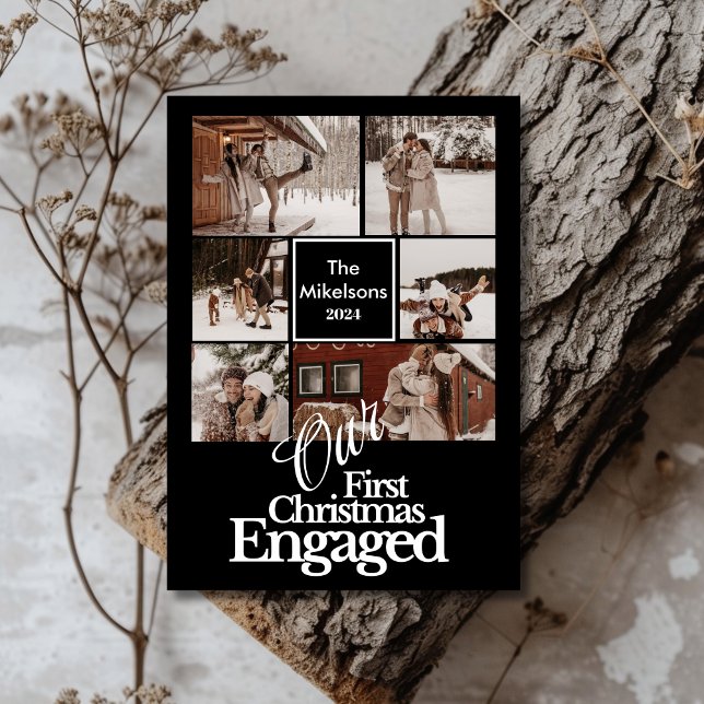 6 Foton Elegant första jul Engelska Julkort (Skapare uppladdad)