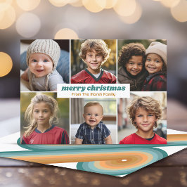 6 Foton - God jul Minimal Retro Line Art Julkort