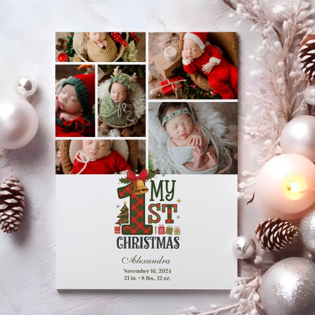6 Fotoplanerad första jul Julkort (Skapare uppladdad)