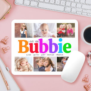 6 Fotos Kollage Kärlek Du Bubbie Färgrik Modern Musmatta