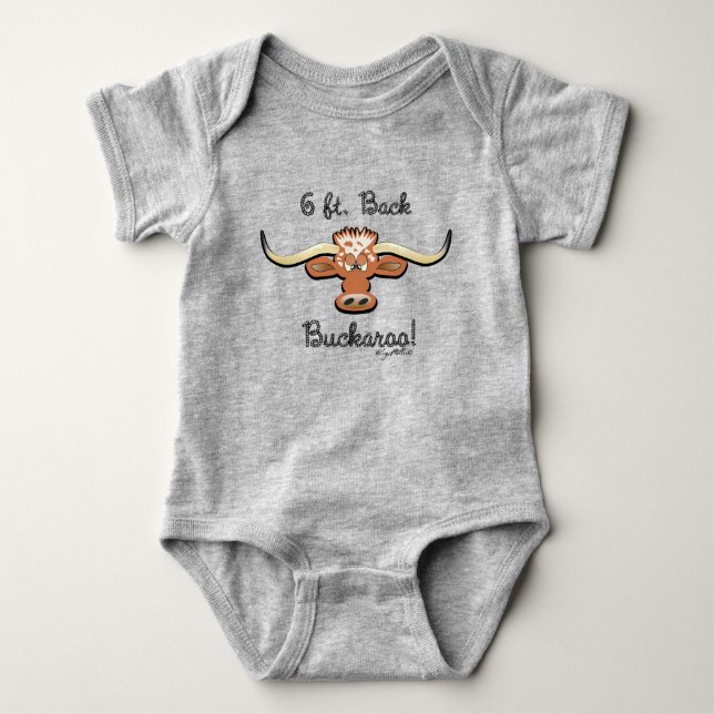 6 ft. Back Buckaroo, Longhorn Steer T Shirt (Framsida)