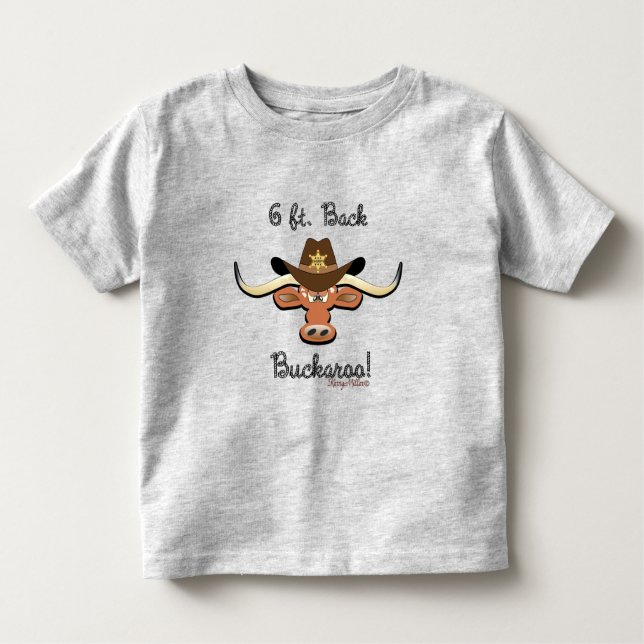 6 ft. Back Buckaroo, Longhorn Steer T Shirt (Framsida)