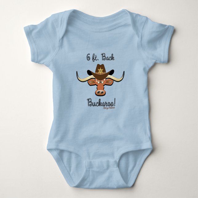 6 ft. Back Buckaroo, Longhorn Steer T Shirt (Framsida)