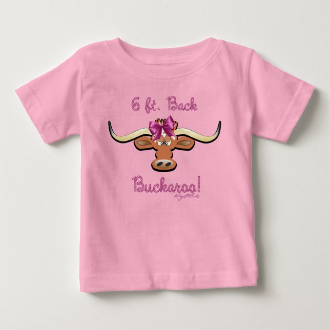 6 ft. Tillbaka Buckaroo, Longhorn Cow T Shirt (Framsida)