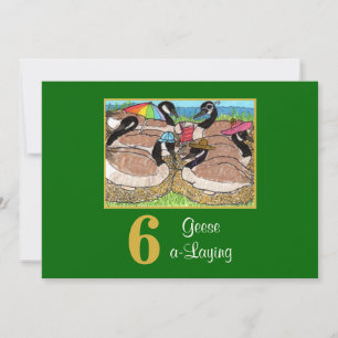 6 Gäss a Lutacute Birds Anpassningsbar God jul Julkort