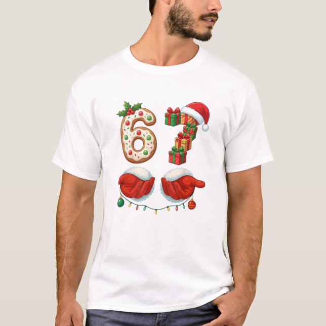 “6 Gifts & Santa Hands” Cookie for brothers  T Shirt (Framsida)