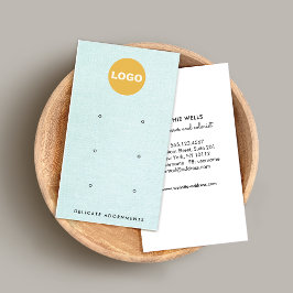 6 Hål Stud Earring Blue Linen Visning Business C Visitkort
