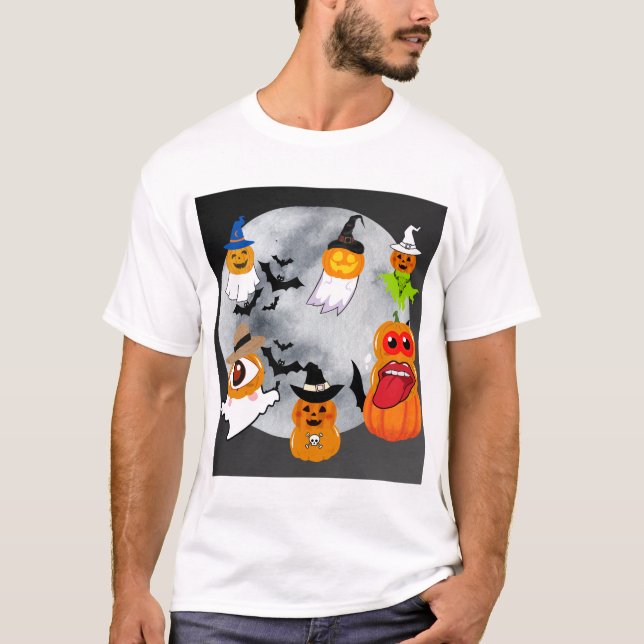6 halloween-tecken t shirt (Framsida)