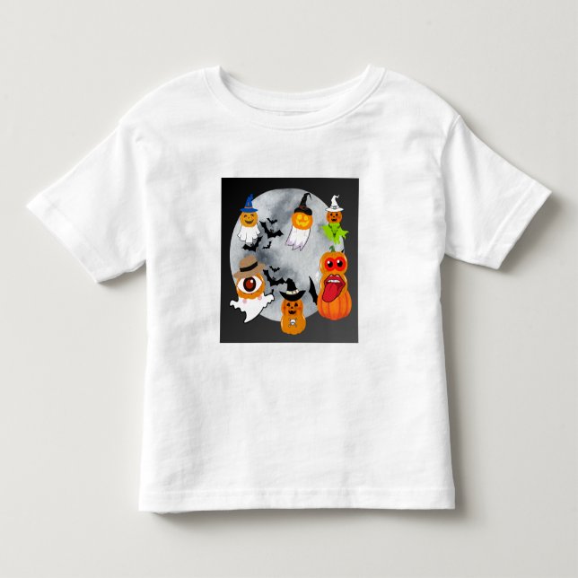 6 halloween-tecken t shirt (Framsida)