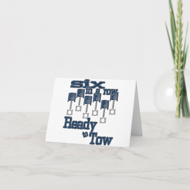 6 i rad redo att bogsera diesellastbil Fars dag  Kort (Framsida)