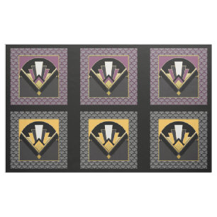 # 6 Ikoniska Art Deco Fläkt-designpaneler 16 tum Tyg