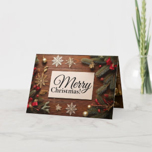 6 Image Rustic Julhälsningar Card Kort