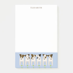 6 Jackar Russell Terriers kastar min boll Post-it Block