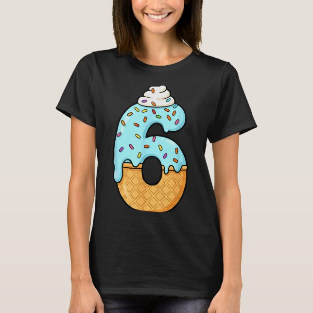#6 Jersey Uniform Drip Teen Slang, Funny Ice Cream T Shirt (Framsida)