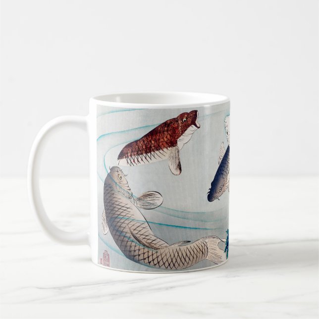 6 Karps Swimming av Yoshitoshi Kaffemugg (Vänster)