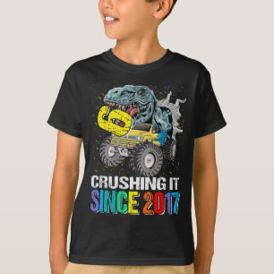 6 Krossning sedan 2017 av Monster Lastbil Dinosaur T Shirt