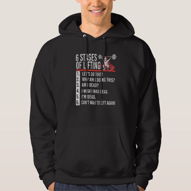 6 lyftfaser för Powerlifter och Bodybuilding Hoodie (Framsida)