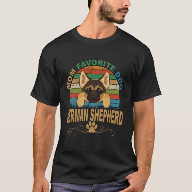 6 Mamma Favorit Hund Tysk Shepherd T Shirt (Framsida)